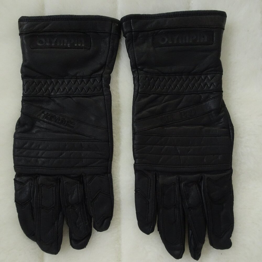 Women's Motorcycle Olympia Lympia 100% Leather Gloves Black